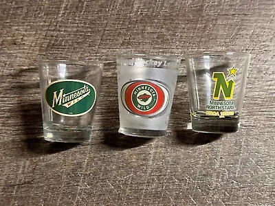 NEW Vintage Minnesota N* North Stars WILD NHL Hockey Shot Glass Logo • $11