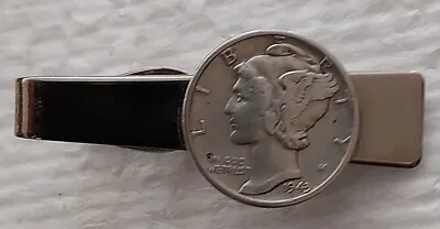 $15 • Buy Vintage  Silver Mercury Dime Tie Clip 1943