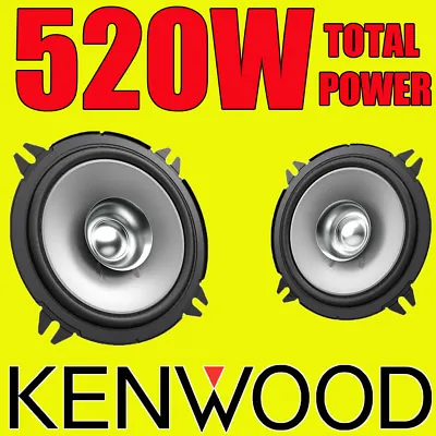 KENWOOD 520W TOTAL DUALCONE 5 INCH 13cm CAR DOOR/SHELF COAXIAL SPEAKERS PAIR • £23.90