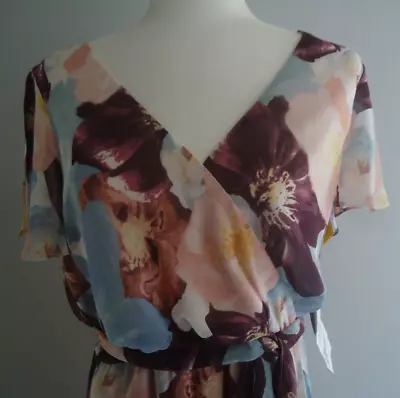 Sangria Womens Floral Sleeveless Wrap Belted Maxi Dress Size 12/NWT's • $16.99