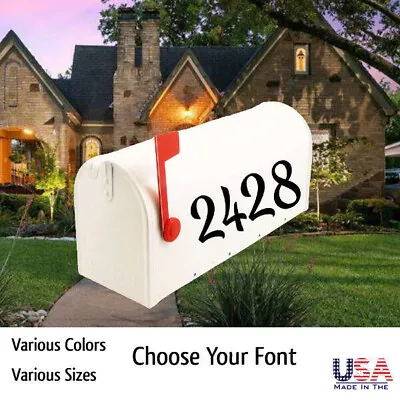 SET OF 3 Custom Mailbox Numbers Vinyl Decals / Stickers - Choose Size & Color • $3.15