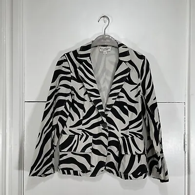 Nili Lotan Addison Blazer Jacket Zebra Print Size 2 Women’s • £74.99