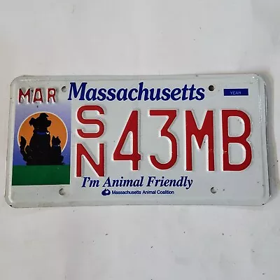 MASSACHUSETTS License Plate 🔥FREE SHIPPING🔥I'M ANIMAL FRIENDLY GRAPHIC~SN 43MB • $29.99