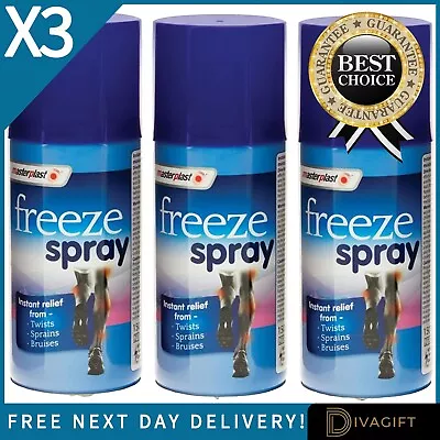 3 X 150ml Deep Freeze Spray Injury Instant Pain Relief Muscle Sprains Freezing • £8.65