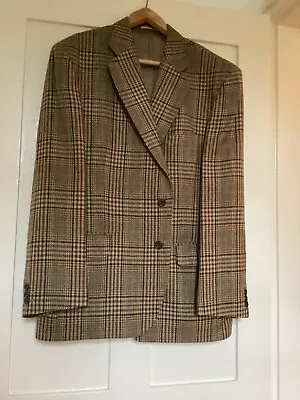 Magee Donegal Tweed Jacket Mens In Tan Brown Check Size 46 • £40