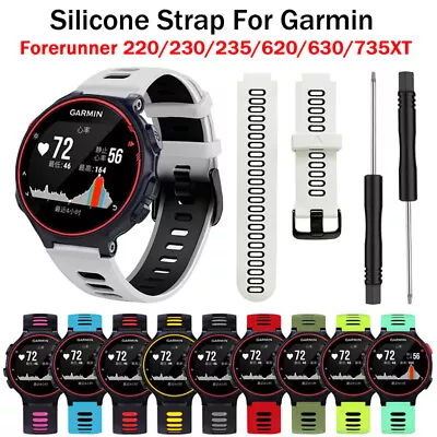 For Garmin Forerunner 220 230 235 735XT 735 630 Silicone Band Watch Wrist Strap • $10.44