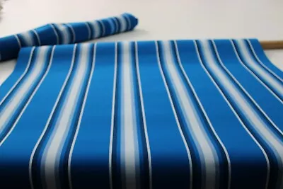 Sunbrella Marine Canvas Pacific Blue/White Stripe (shipping Cost Varies) • $90