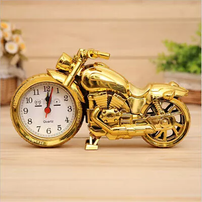 Cool Motorcycle Model Quartz Movement Alarm Clock Desktop Office Home Decoration • $10.32