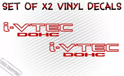 [#38] 2x Red I-VTEC DOHC Vinyl Decal Stickers Emblem For Honda Acura Ivtec • $4.95