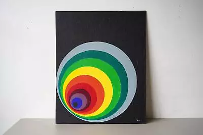 Vintage Painting Abstract Modern Suprematist Circles • $95