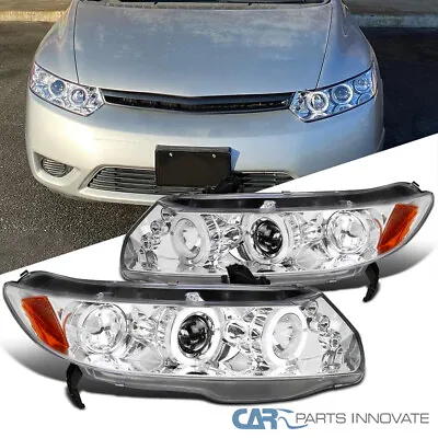 Fits 2006-2011 Honda Civic 2Dr Coupe LED Halo Projector Headlights Head Lamps • $158.95