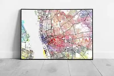 Central LIVERPOOL Street Map Art Print Watercolour Name Ready To Hang Wall Art • $12.57