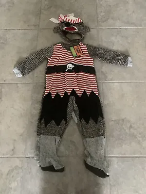 NWT 2 Piece Pirate Sock Monkey Size 4T Costume Cracker Barrel • $24.95