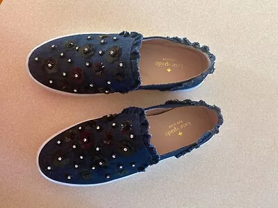 Kate Spade Women’s Louise Slip On Sneakers Navy Color Bejeweled Size 9 • $5
