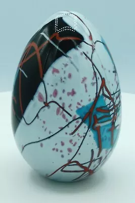 Art Glass Egg MSH '88 Turquoise Black Mt. St. Helens Ash • $38