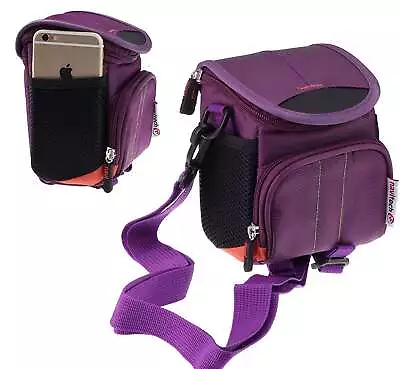 Navitech Purple Shoulder Bag For Nikon Coolpix A10 Camera • $46.62
