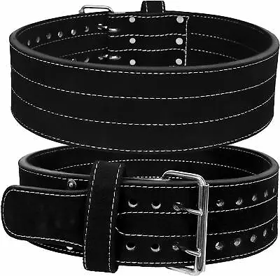 £14.99 • Buy Leather Weight Lifting Belt Powerlifting Bodybuilding Fitness Gym & Training