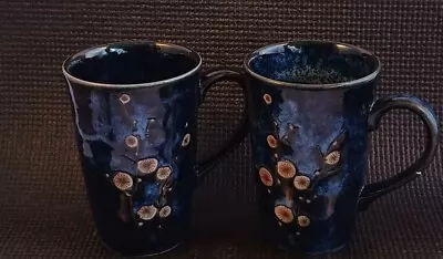 World Market Coffee Cups Made In Japan Set Of 2.  Cherry Blossom Motif • $28