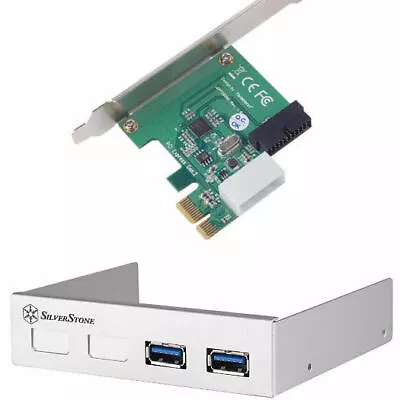 Silverstone EC03S-P (Silver) PCI-E/USB3.0 Card (USB3.0 Front I/O Panel Included) • $41.99
