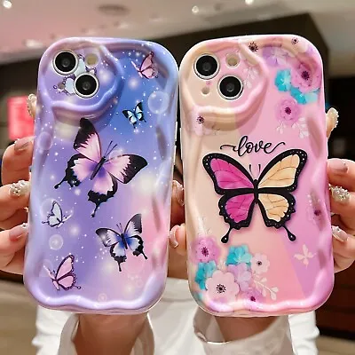 3D Cute Butterfly Girl Cream Soft Shockproof Covers Shell For Various Phone Case • £2.39