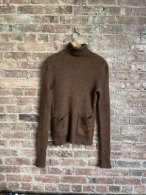 Vintage GUCCI Women’s Sweater Sz 48 Russet Alpaca/Cashmere Intarsia Early 80’s • $340