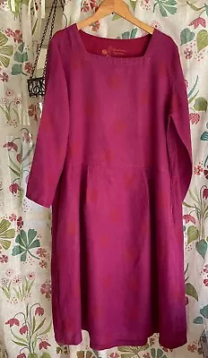 Gudrun Sjoden Magenta Dress Size Medium Excellent Condition 3/4 Sleeves • £15