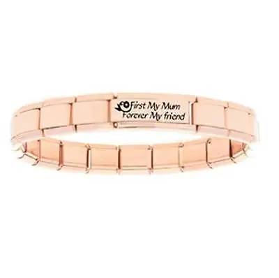 Rose Gold 1st MY MUM FOREVER MY FRIEND - Bracelet Add 9mm Italian Modular Charms • £30.66