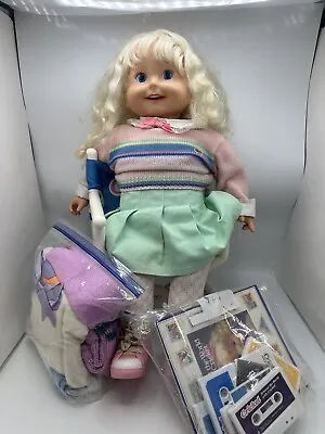 Vintage 1986 Playmates 25” Cricket Doll W Clothing Tapes Chair Lots Tested Works • $125