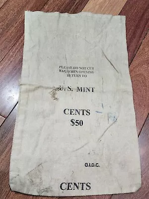 U.S. Mint Cents Cloth-Sewn Bag $50 • $200