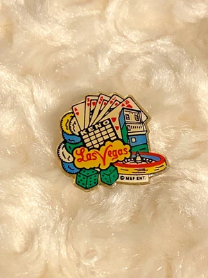 $9.95 • Buy Vtg Las Vegas Keno Lapel Pin Tie Tac M&F Roulette Wheel Dice Card One-Arm Bandit