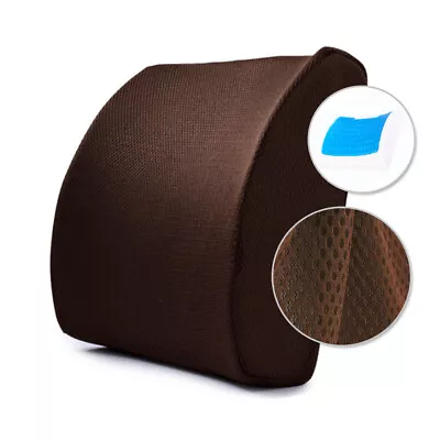 Gel Memory Foam Lumbar Support Cushion Pillow Office Chair Car Lower Back Pad • $19.95