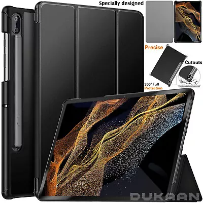 New For Samsung Galaxy Tab S8 Ultra 14.6  Case Leather Magnetic Smart Stand 2022 • £7.99