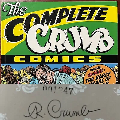 SIGNED #1247 Complete Crumb Comics Vol. 1 Hardcover 1987 Underground Comix OOP👀 • $140