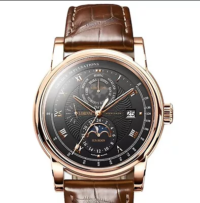 LOBINNI Men Watch Luxury Waterproof Mechanical Wristwatch World Time • $253.50