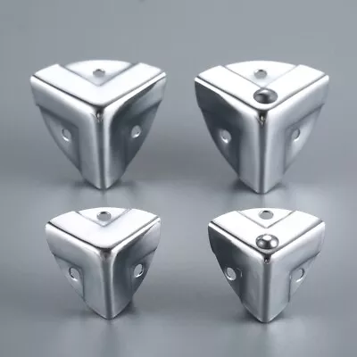 4x Silver Corner Guard Cabinet Protectors 23/28mm For Flight Case Furniture Edge • £4.42