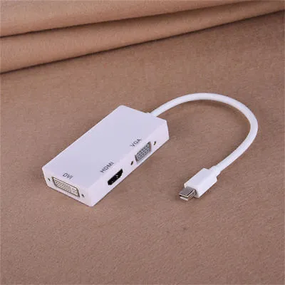 3 In 1 Mini DP Displayport Thunderbolt To HDMI DVI VGA Adapter Cable Converter • $4.50