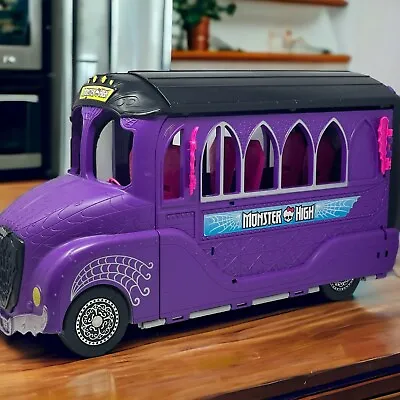 Monster High School Bus Van Purple Spa Set Vehicle Sea Pool Storage Mattel 2016 • $23.99