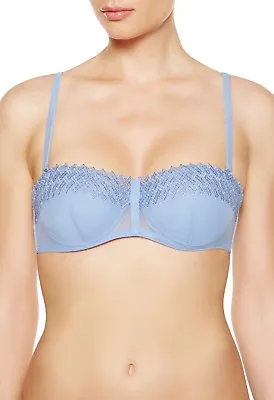 La Perla Greta Strapless Bandeau Laser Cut Bra Blue Size 34C Or 36C  • $149.99