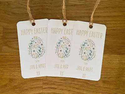 20 Personalised Easter Gift Wrapping Present Tags Easter Egg Unisex • £3.69