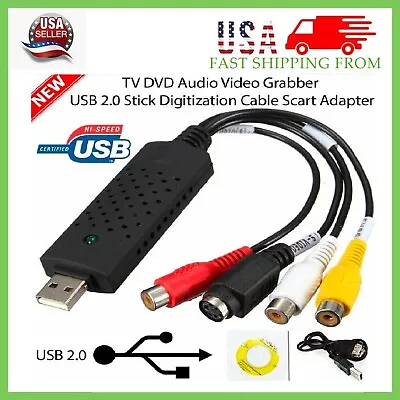 USB 2.0 Capture Card Convert VHS LP Tape To Digital DVD RCA S-Video Convertor • $8.39