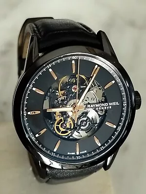 Raymond Weil Freelancer Skeleton Automatic Black Finish Mens Watch  • $1150