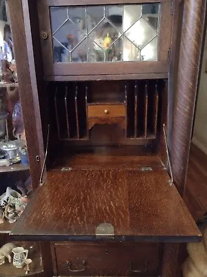 Antique Larkin Tiger Oak Secretary Curio • $2200