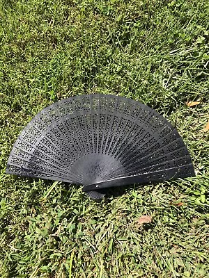$9 • Buy Black Sandalwood Fan For Wedding Favor