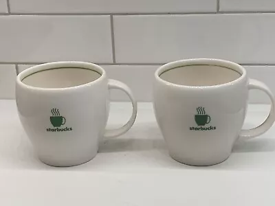 Vintage Lot Of 2 Starbucks Barista 2003 Coffee Abbey II Mugs Set Green Rim New • $14.99