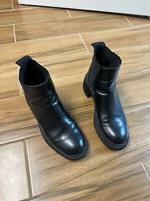 Zara Women's Black Booties Size 37 In Good Shape • $10