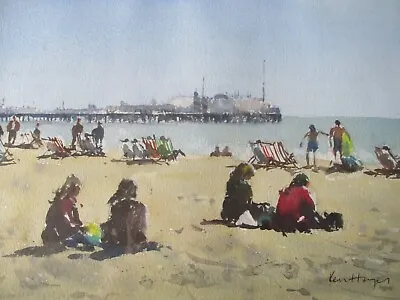 Original Watercolour Painting Brighton Beach & Pier Artist Signed Ken Hayes • £59.99