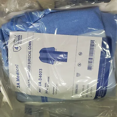 Box Of 40 Size XXL ~3A Medical Poly Reinforced Surgical Gown ~Level 4 Disposable • $34.95