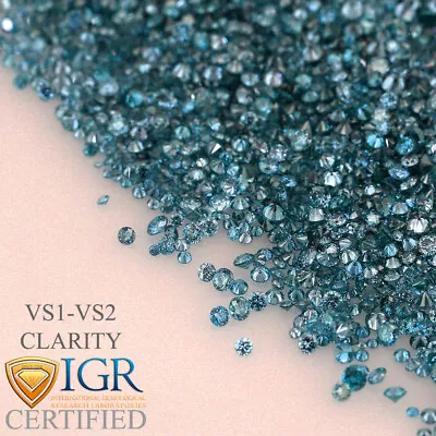 CERTIFIED Round Fancy Blue Color VS 100% Loose Natural Diamond Wholesale Lot • $16.70