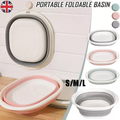 Foldable Multipurpose Basin Camping Travel Sink Collapsible Washing Up Bowl Uk • £4.95