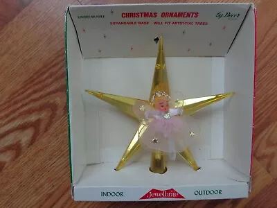 Antique Jewelbrite Christmas Tree Topper In Orginal Box Unbreakable 1950's • $22